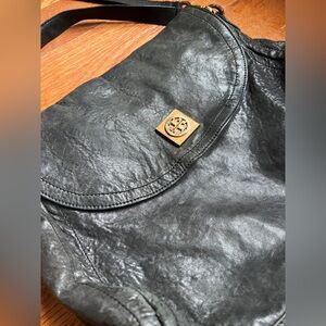 Large Tory Burch Black Leather Bag